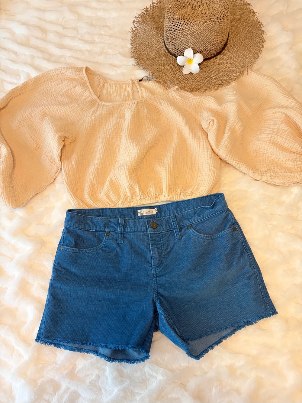 Carve Designs Oahu corduroy shorts 4 inch inseam ocean blue Size 4
